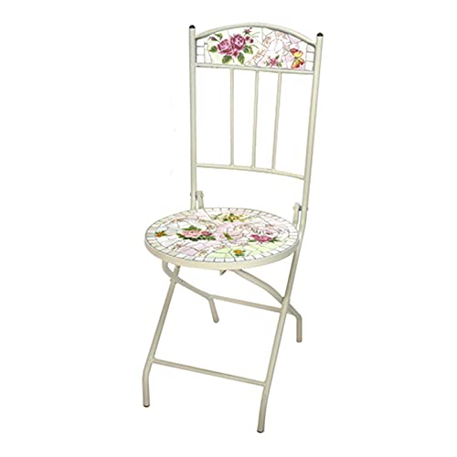 VELLOW Mesa Auxiliar for Exteriores, Mesa de Mosaico for Patio, pequeña Mesa Auxiliar for Exteriores for Patio, jardín, balcón, Piscina con 2 sillas (Color : B)