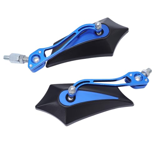 Espejos retrovisores de aleación azul GARVALON pack de 2 unidades para manillar de moto y scooter