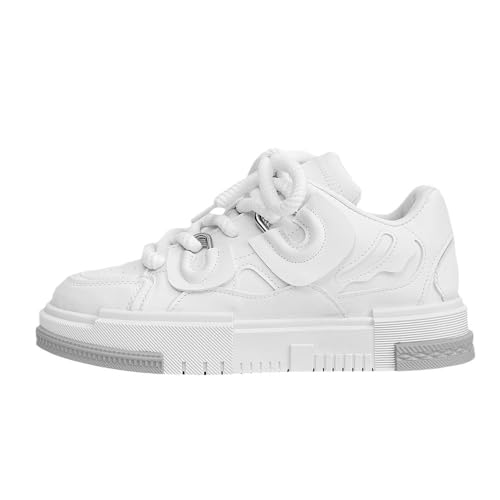 PU Leather Y2K Inspired Chunky Thick Sole Sneakers for Men Plus Size Fashion Trainers for Walking Streetwear Daily Wear Versatile Comfortable Casual Shoes