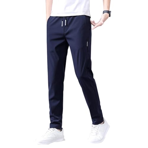 ズボン メンズ パンツ 接触冷感 夏服 ジョガーパンツ 涼しい 速乾 超ストレッチ スウェットパンツ 薄手 軽量 レギパン 美脚 イージーパンツ 部屋着 ボトムス アイスシルクパンツ 春 夏の商品画像（Amazon）