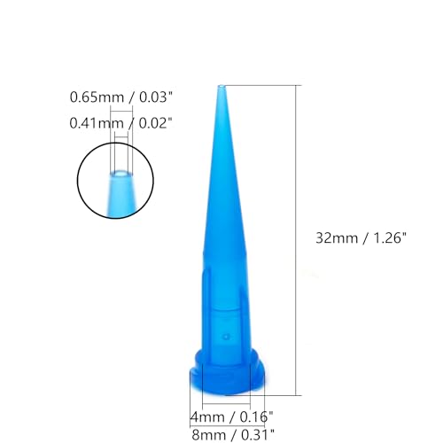 Auniwaig 250PCS 22Ga Plastic Tapered Pinhead Blunt End Glue Liquid Dispenser Needles Luer Syringe Needle Tip Dispensing Fill Needle for Oil Adhensive Applicator Blue by Auniwaig - Image 2