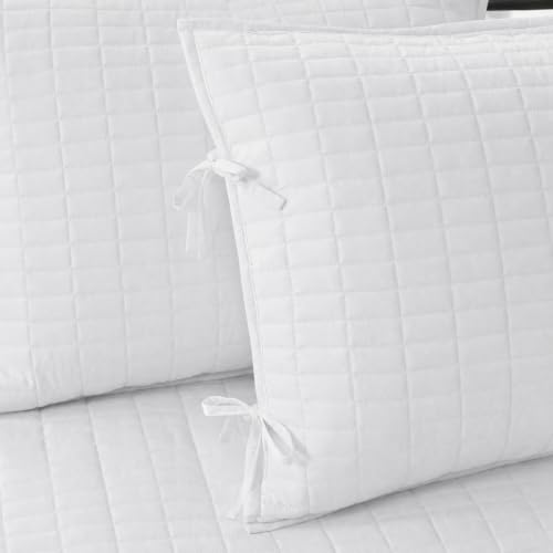 Image of Comfort Spaces Daybed Cover - Luxe Double Sided Quilting, All Season Cozy Bedding with Bedskirt, Matching Shams, Kienna White 75 inchx39 inch 5 Piece