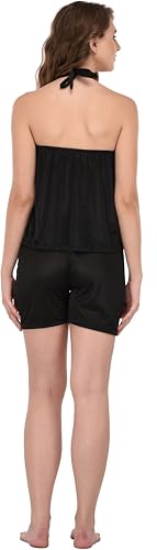 Image of Solid Satin 5 Piece Nightwear /Nighty Set | Attractive & Stylish | (1 Robe,1 Top & Shorts, 1 Bra and Panty Set) for Women