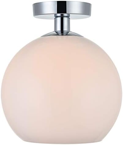 Baxter 9.8 Inch 1-Light Flush Mount in Chrome & Frosted White