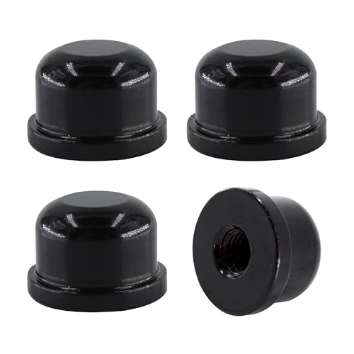 Image of 4PCS Solid Lamp Finials Caps Tapped, Knob On Top of The Harp Lampshade Stand, Harp Lamp Finial Knob, 1 /2 inch Tall, Black