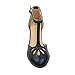 Chase & Chloe Kimmy-36 Women's Teardrop Cut Out T-Strap Mid Heel Dress Pumps (10, Black PU)
