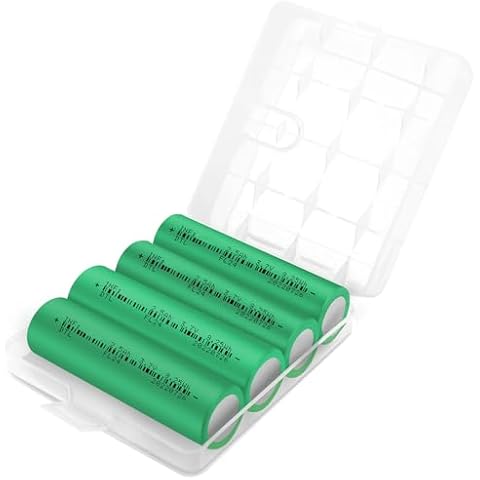 TOPUSSE 3.7V Rechargeable Battery, 30A 2500mAh Rechargeable Lithium-ion Flat Top Battery for Flashlight. (4 Packs) Cover