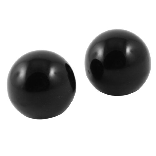 Aexit 2 Pcs Construction Hardware Replacement Black Plastic 24mm Dia Handgrip Ball Knob Model:55as307qo501