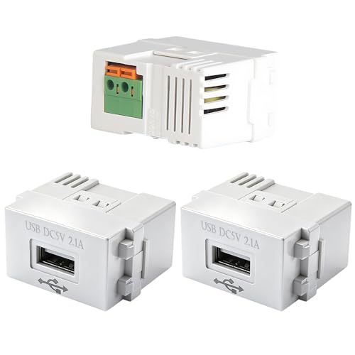 WDKXCN USB Stromversorgungsmodul 3 Stück USB Unterputz Netzteil 220V Steckdose auf 5V Transformator 2.1A Ladesteckdose Schaltadapter für Smartphones und USB Geräte