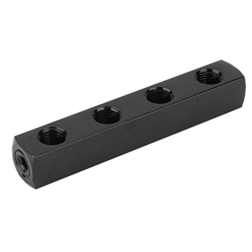 Separatore Collettore Aria Pneumatica, 3 Vie 4 Vie, Blocco Collettore in Alluminio con Connessione Rapida BSPP 1/4 Pollici, per Tubo Aria Compressa