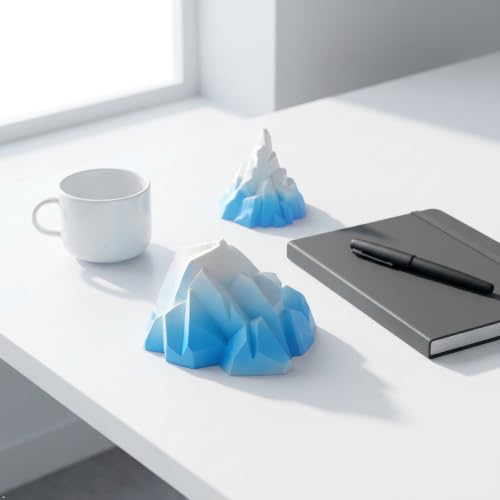 Image of Kai Dream Miniature Diorama Iceberg Resin Sculpture,Mini Ski Figurines | Decor for Home, Office, Miniature Model Building, Winter Wonderland Themed Display, Collectible Figurine