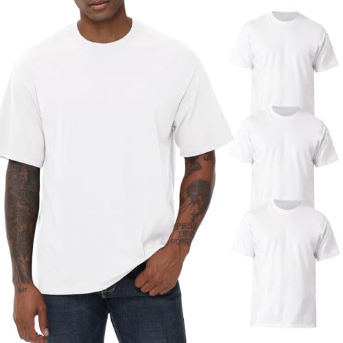 Image of KEEPSHOWING Mens Oversized Short Sleeve T-Shirts Cotton Loose Fit Tees