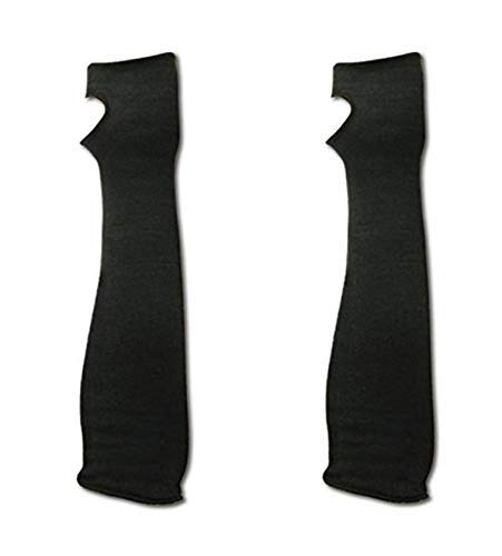 Image of MAGID Cut Resistant Protective Arm Sleeves | 100% Kevlar Knit 22 inch Double Layered Cut Resistant Sleeve with Thumb Slot - Cut Level 4, Fire Resistant, 22 inch Length, Black (1 Pair)