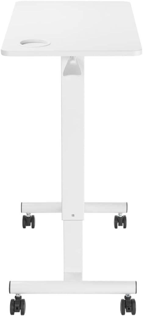LogiLink EO0041 - Overbed Table Trolley with Gas Lift Spring, Rollable (Lockable Wheels) and Height Adjustable