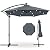 Best Choice Products 10ft Solar LED Offset Hanging Market Patio Umbrella for Backyard, Poolside, Lawn and Garden w/Easy Tilt Adjustment, Polyester Shade, 8 Ribs - Slate
