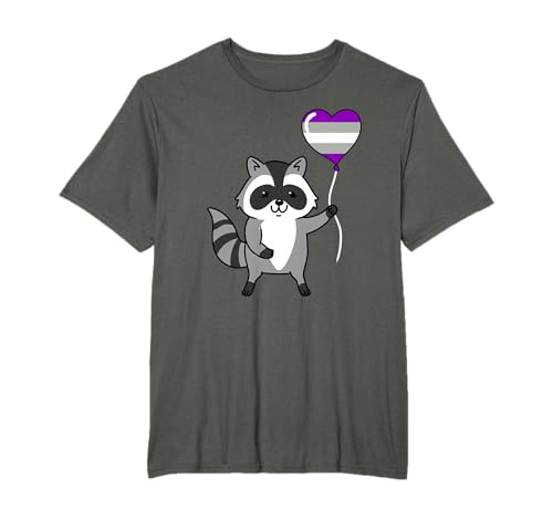 Waschbär Herzballon Greysexual Pride T-Shirt