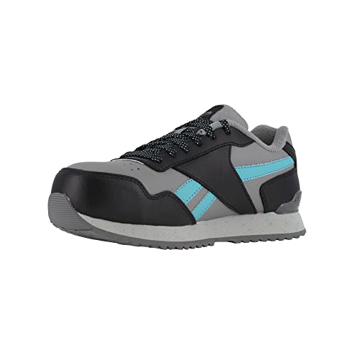Image of Reebok Women's Rb982 Harman Composite Toe Classic Work Sneaker Grey and Teal Safety
