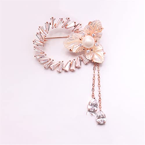 Broche pétale de coquillage pour femme décolleté et manteau chic