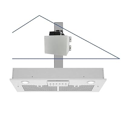 Awoco Super Quiet Split Insert Stainless Steel Range Hood, 4-Speed, 800 CFM, LED Lights, Baffle Filters with 6” Blower (30"W 6" Vent)