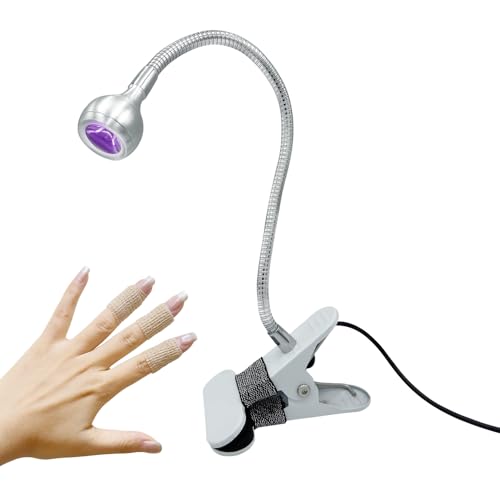 ZOELASS Gel X led UV Nail lamp- 360° Flexible Arm with Clip-On Base, 5V USB gooseneck UV lamp for Gel x Nails Tips, Gel Nail Polish & Nail Art - Includes Protective Finger Bandages