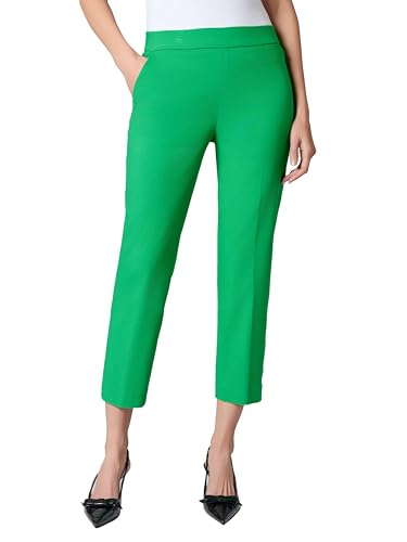 Kasper Pull ON Slash Pocket Straight Crop Apple Green