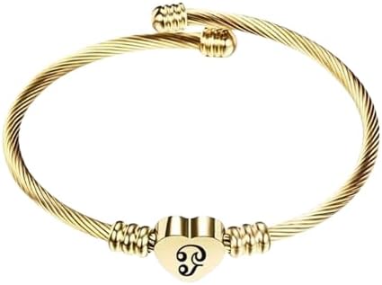 Stainless Steel Engraved Charm Heart Tamil Om Bracelets for Women Golden1
