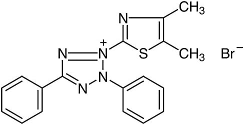 TCI America: 3-(4,5-Dimethyl-2-thiazolyl)-2,5-diphenyltetrazolium Bromide, D0801-1G, 98.0% (T)