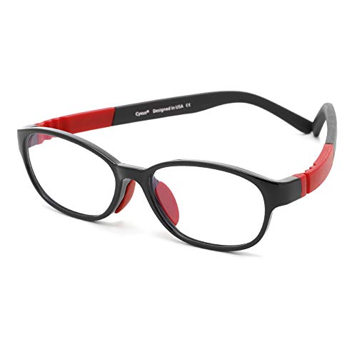 Almofadas de nariz retangulares de silicone anti-azul TR90 infantil (lentes transparentes) estojo es