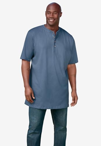 Boulder Creek by Kingsize Men's Big & Tall Heavyweight Longer-Length Short-Sleeve Henley Shirt2