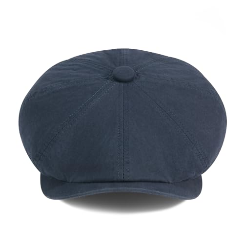 BOTVELA Boné masculino Newsboy Gatsby de algodão vintage Flat Ivy taxista, Azul marino, 7 1/2