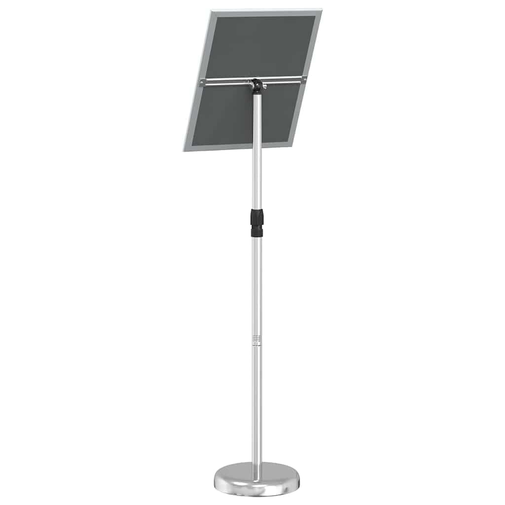 Soporte de aluminio plateado 30 x 25 x 128 cm regulable para eventos y exposiciones