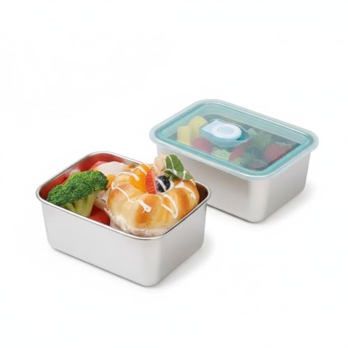 Image of Stainless Steel Food Storage Containers with Lids | Leakproof, Oven & Freezer Safe | Meal Prep & Lunch Boxes | Snack Container | Reusable Meal Prep Boxes (2)
