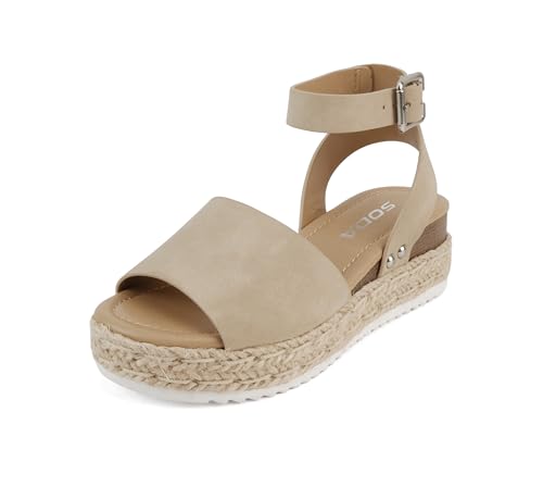 Image of Soda Little Kids /Children /Girls Topic-IIS Espadrille Flatform Wedge Open Toe Sandals
