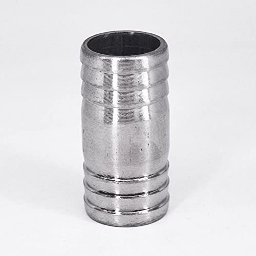 1PC304 Stainless Steel Pipe Fitting 6/8 /10/12 /13/14/ 15/16/ 17/18/ 19/20 /21/22 /24/25/ 26-88mm Hose Barb Equal Straight Nipple Connector (Size : 32mm Barb 60mmLength)