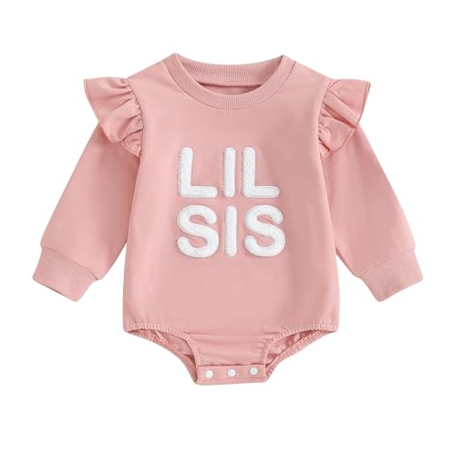Image of LIOMENGZI Toddler Baby Sister Romper Big Sister Little Sister Matching Clothes Fall Outfit Infant Newborn Sweatshirt Outfit