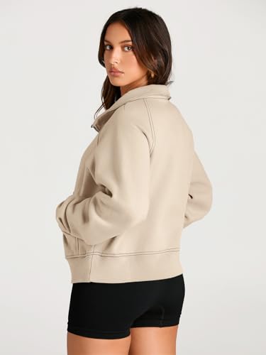 Image of AUTOMET Womens Sweatshirts Half Zip Cropped Pullover Fleece Quarter Zipper Hoodies 2026 Fall Fashion Outfits Clothes