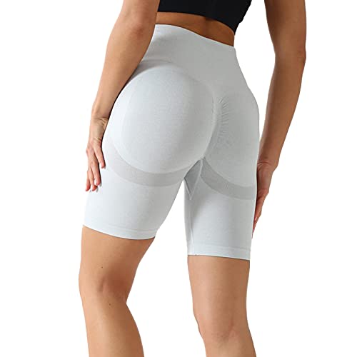 SotRong Short de yoga sans coutures pour femme - Taille haute - Gris - 40 Cover
