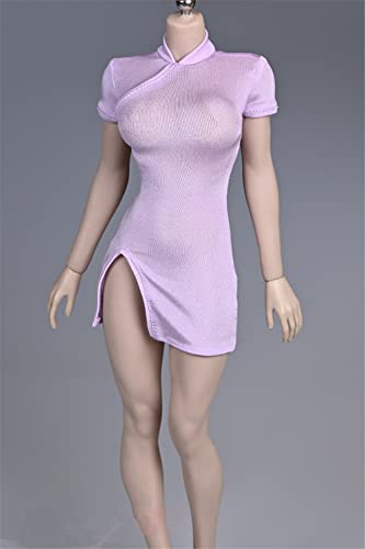 Cheongsam extensible violet 1/6 avec finitions pour figurine - 2