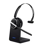 OTYHVV Wireless Computer Headset with Charging Base, Bluetooth Headset with Microphone for PC, USB Dongle Storage, Noise Cancelling Headset for Work, Home Office Desk