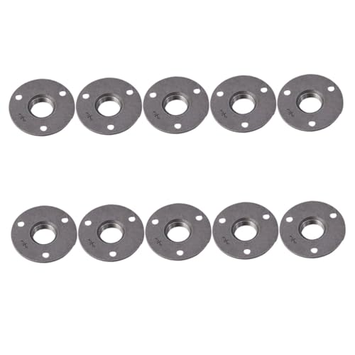 jojofuny 10pcs Malleable Threaded Floor Flange Industrial Iron Wall Mounted Fittings for Furniture and Projects Sturdy and Practical Design Easy Installation