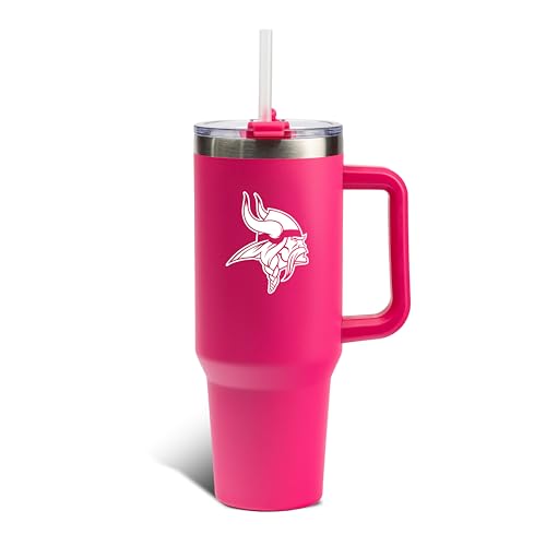 Image of The Memory Company Officially Licensed NFL - Minnesota Vikings 40oz Pink Game Day Tumbler with Team Logo