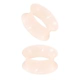 XIMAX 2PCS Ultra Thin Silicone Double Flared Flesh Skin Tone Ear Gauges Tunnel Plugs Soft and Smooth Skin Silicone Stretchers Expander for Women Men 8G-1" 3-25mm