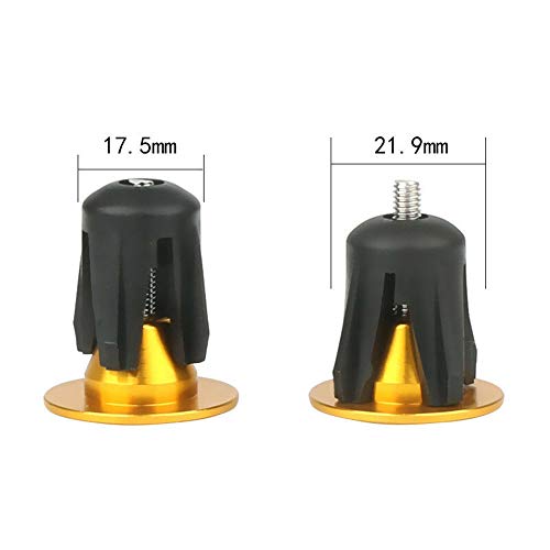 Rahyma Weiping - Bike Handlebar End Caps Bar End Plugs Aluminum Alloy Bike Parts Bike Handlebar Plugs For Most Bicycle Mountain Bike Road Bike Bmx(Gold) (Color : Titanium) #TOP1