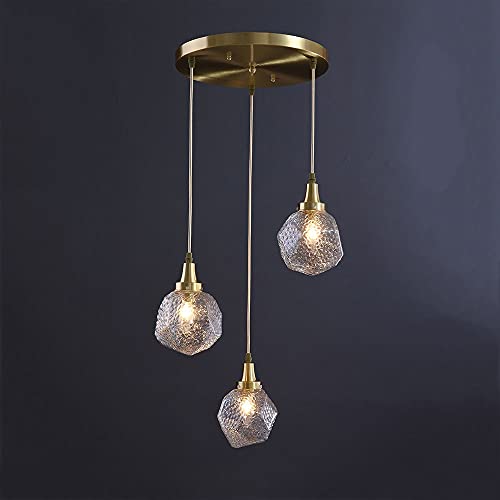 Lustre en laiton pour îlot de cuisine éliminant les zones sombres de cuisson