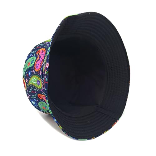 Image of Bucket Hat for Women Men,Travel Sun Beach Cap,Unisex Fishing Outdoor Boonie (Paisley Bohemia)