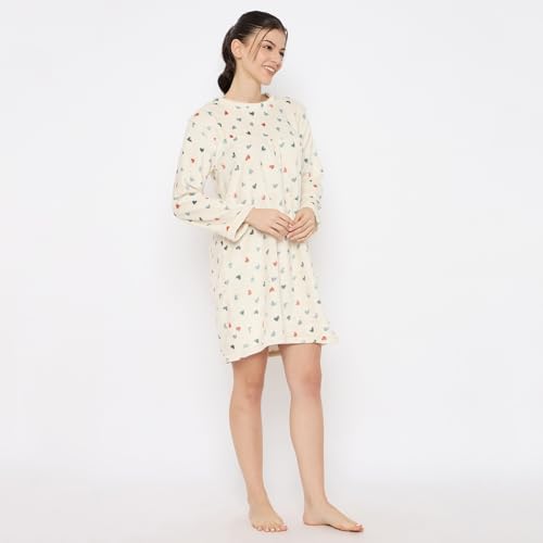 Image of CAMEY Women's Printed Nightgown, Long Sleeves, Nighty