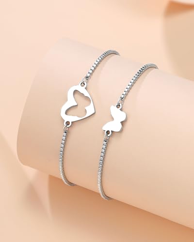 Matching Butterfly Bracelets Mom and Daughter Jewelry Valentines Christmas Birthday Gifts4