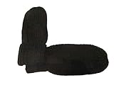 Material: Wolle McBurn Damen Strick Fäustlinge Zopfmuster 8168/7 schwarz Farbe dunkelbraun