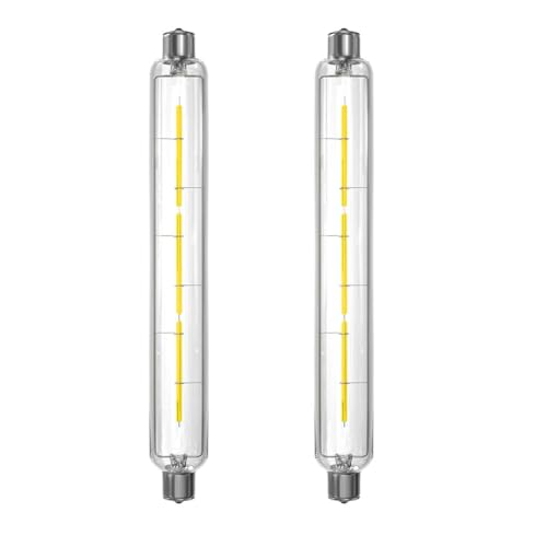 4W S15s LED Light Bulbs 284mm S15s LED Strip Light Bulb 60W S15 Bulb Replacement Warm White 2800K T25 Tubular Filament Light Bulb(2-Pack),Cold White