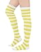 Century Star Thigh High Socks Athletic Striped Stockings for Women Long Tube Stocking Over Knee Plus Size Sports Socks Yellow White One Size